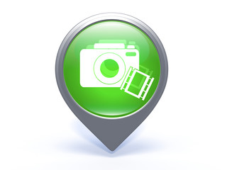 camera pointer icon on white background