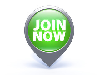 Join now pointer icon on white background