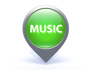 music pointer icon on white background