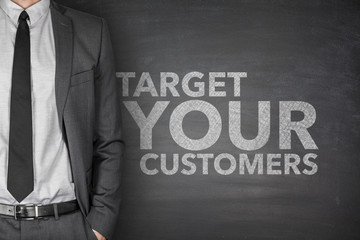 Fototapeta na wymiar Target Your Customers on Blackboard