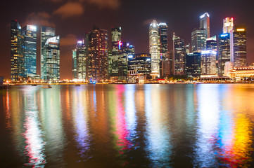 Fototapeta na wymiar Night Downtown Singapore