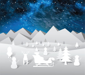 Fototapeta premium Christmas vector with cute characters