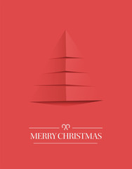 Minimal merry christmas vector in red
