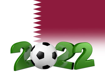 Obraz premium Football 2022 design with Qatar Flag