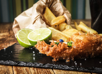 An appetizing fish and chips