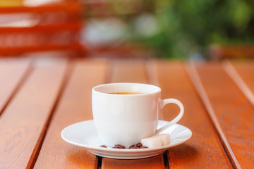Coffee served outdoors