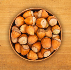 Hazelnuts in pot