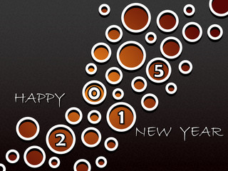 Happy New Year 2015, greeting card design with abstract holes