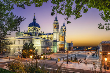 Fototapeta na wymiar Almudena Cathedral of Madrid, Spain