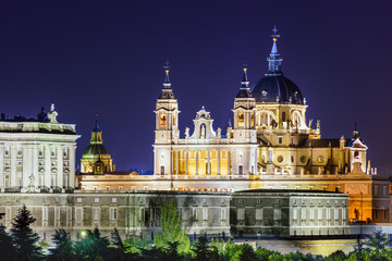 Fototapeta na wymiar Almudena Cathedral of Madrid, Spain