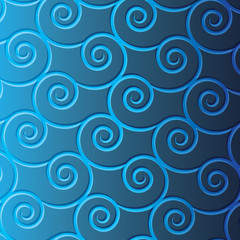 Curled Blue Abstract Background