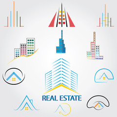real estate logo,house property ,Skyscrapers business logos