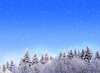 Winter background and snowfall. 