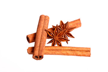 Cinnamon sticks and anise stars