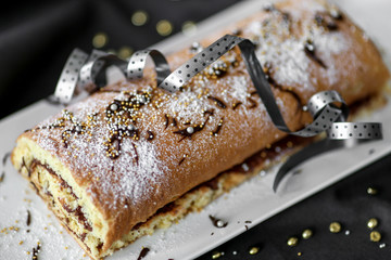 bûche de noël vue dessus