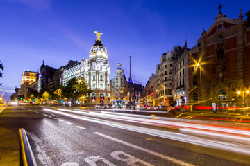Fototapeta na wymiar Nachtfotografie Madrid