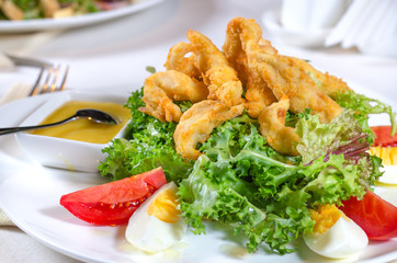Battered deep fried calamari