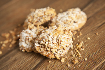homemade nuts cookies with apple jam