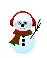 christmas snowman isolated over white