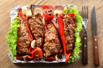 Stuffed pepper with meat and vegetables