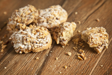 homemade nuts cookies with apple jam