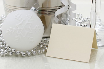 Congratulations writing card with Christmas ball, beads