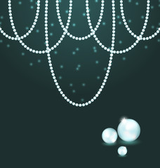 Cute dark background with pearls