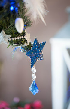 Christmas decoration -blue star