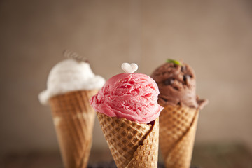 Assorted ice cream cones