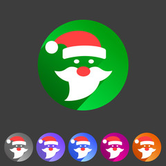 Flat Santa Claus christmas icon