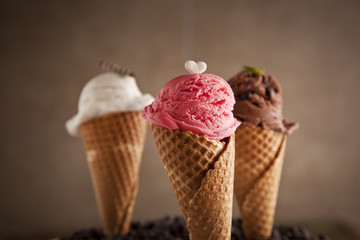 Assorted ice cream cones