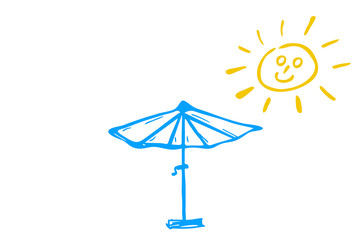 Obraz premium Sonne und Sonnenschirm - Sonneschutz...