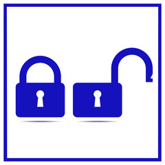 Simple label closed and open the lock.