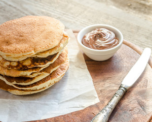 Pancakes with chocolate cream