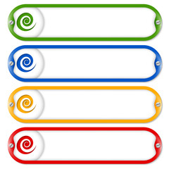 four frames for entering text with screws and spiral