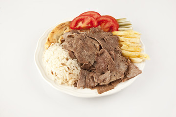 delicious turkish doner kebab grilled meat