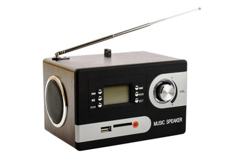 Digital radio with a blank screen and buttons
