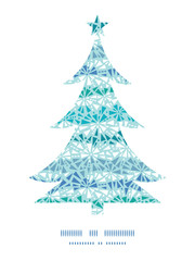 Vector abstract ice chrystals texture Christmas tree silhouette