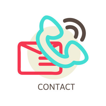 contact us vector icon - e-mail and phone
