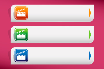 Fototapeta premium Flap movie hand drawn and design template vector.