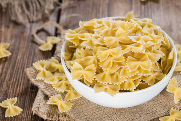 Portion of Raw Farfalle
