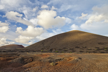 Fototapeta na wymiar Volcanic landscape and lava desert of Lanzarote island, Spain