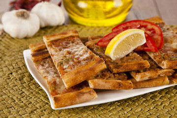 Turkish pide beef and cheese pita