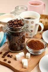 Fresh coffee with several ingredients