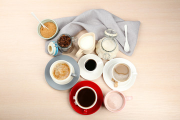 Fresh coffee with several ingredients