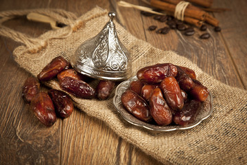 Dried date palm fruits or kurma, ramadan ( ramazan ) food