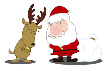 サンタクロースとトナカイ