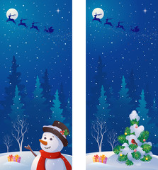 Fototapeta na wymiar Christmas night vertical banners
