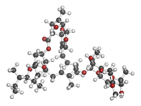 Ivermectin antiparasitic drug molecule.