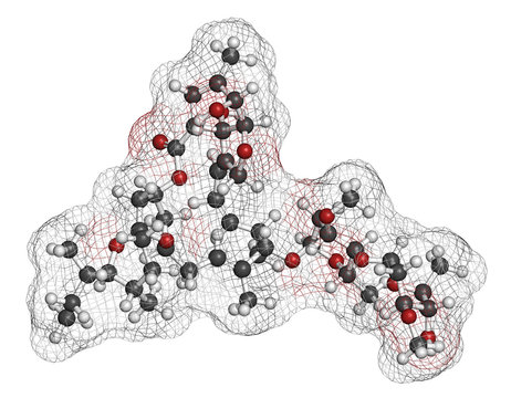 Ivermectin antiparasitic drug molecule.